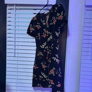 RIHOAS Black Floral Mini Dress